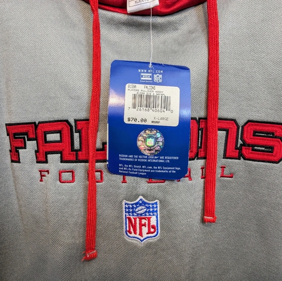 Atlanta Falcons XL NFL Reebok Team Apparel Pullover Hoodie Sweatshirt NWT Y2K - Picture 2 of 12